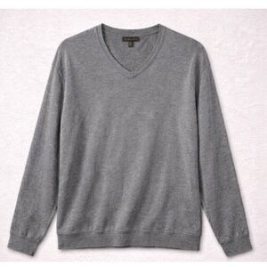 Chatham Road Men's V-Neck Knit Sweater Gray Size XXL Cotton Classic
